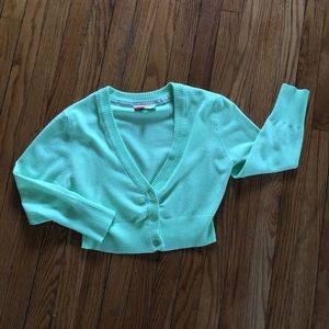 Lime Green Cropped Cardigan